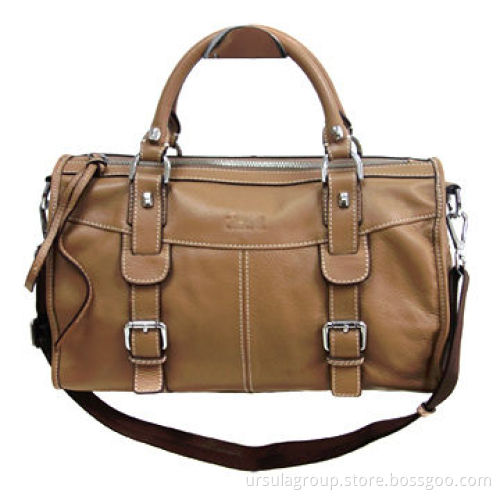 PVC shoulder bag with two handle and S/S, two belts to connect handle on front, tassel zip puller